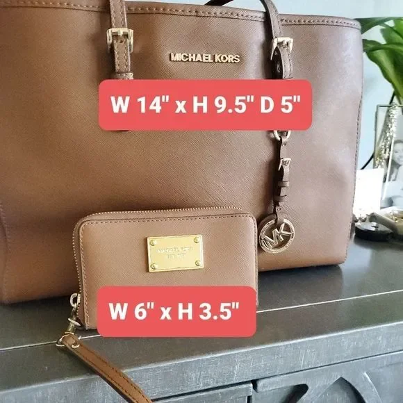 Michael Kors brown tote bag with wallet - Picture 8 of 11